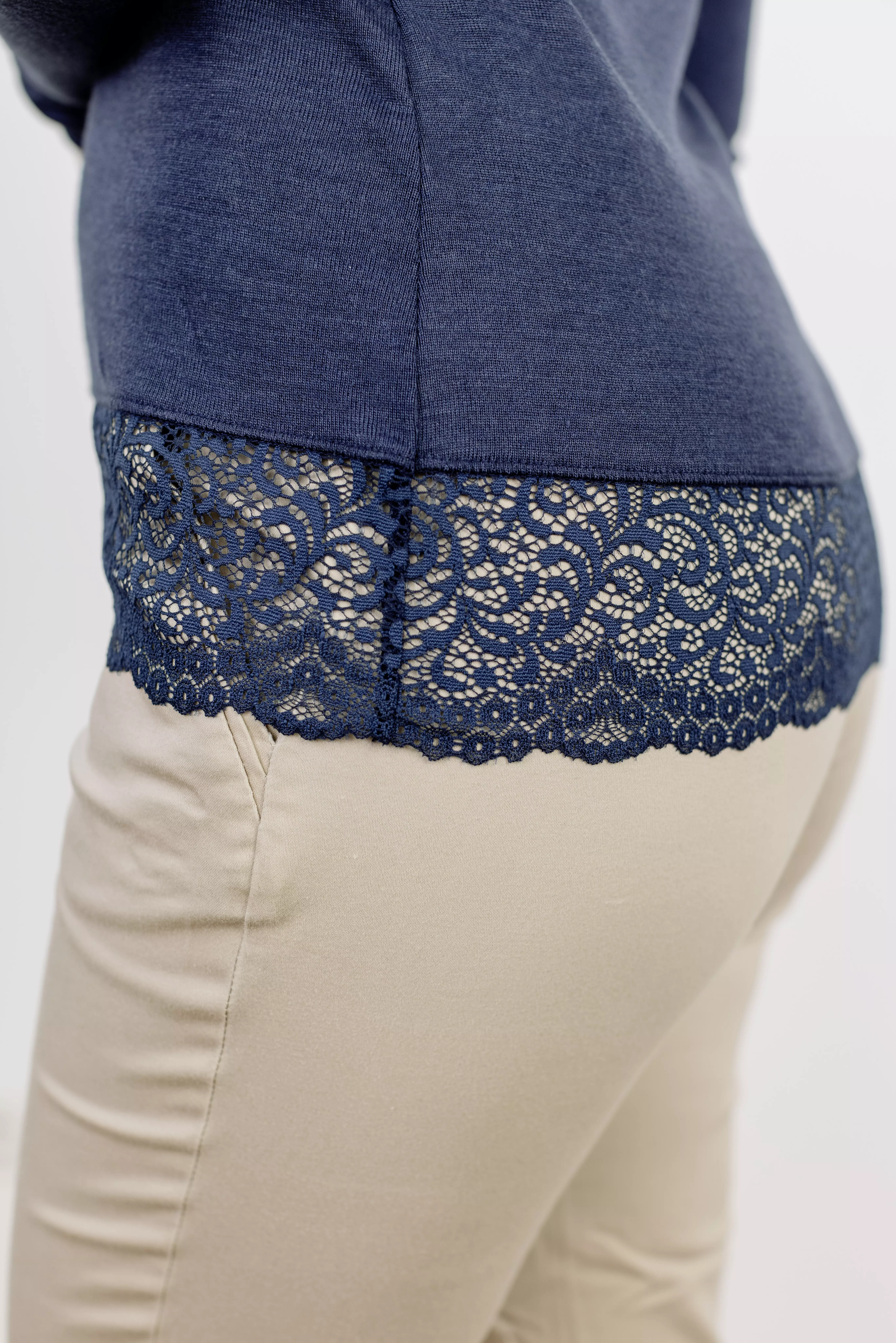 Shirt Damen, mit Spitze