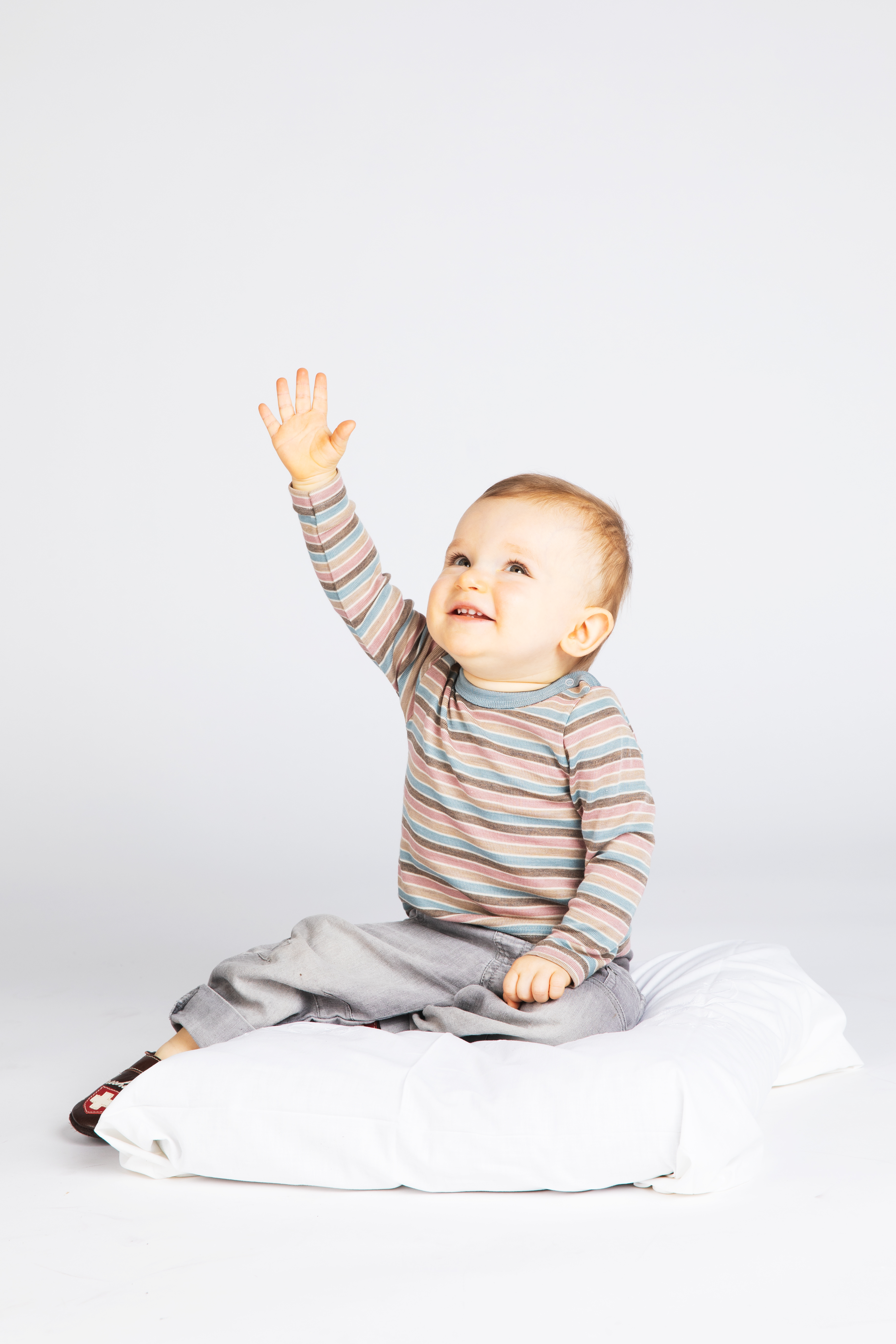 Baby Langarmshirt aus Merinowolle & Seide, GOTS