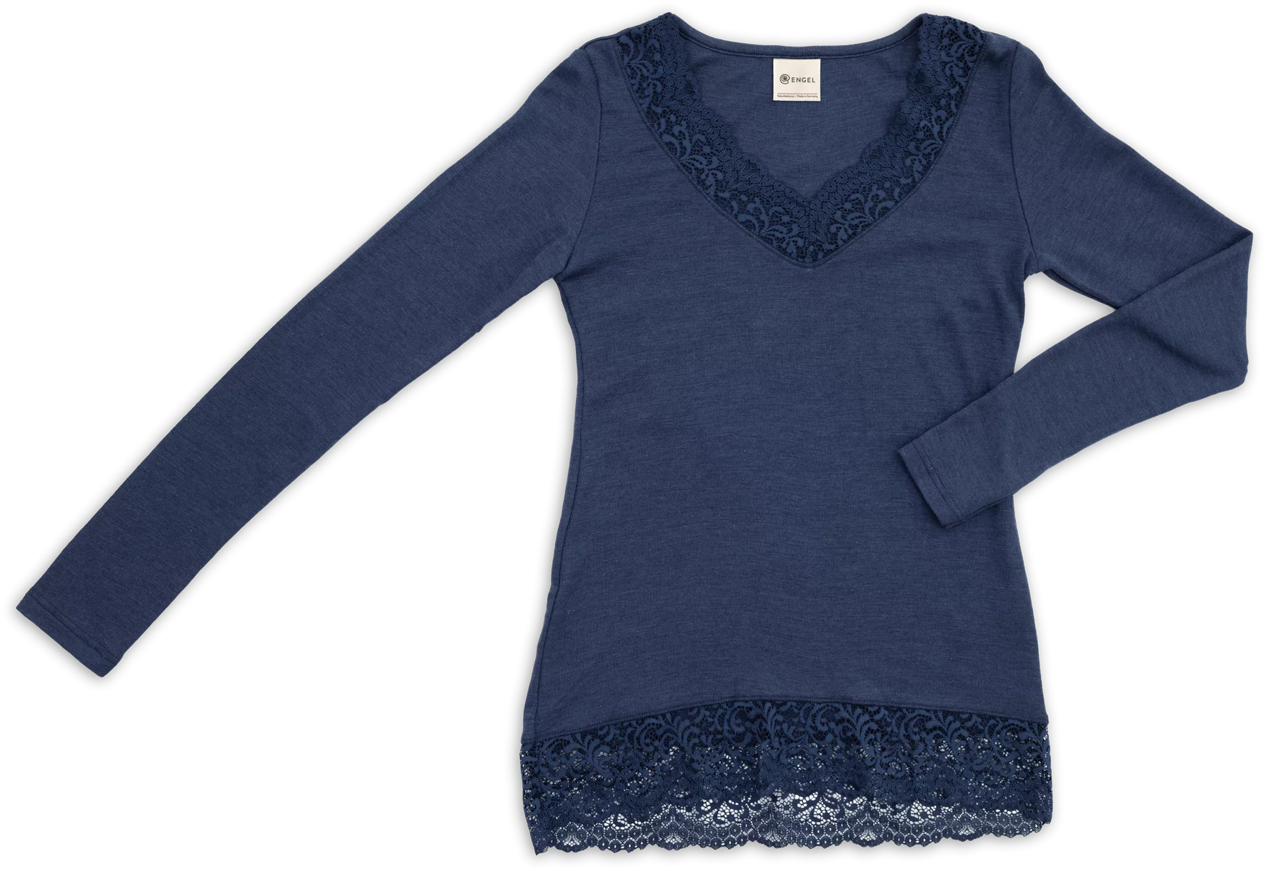 Shirt Damen, mit Spitze