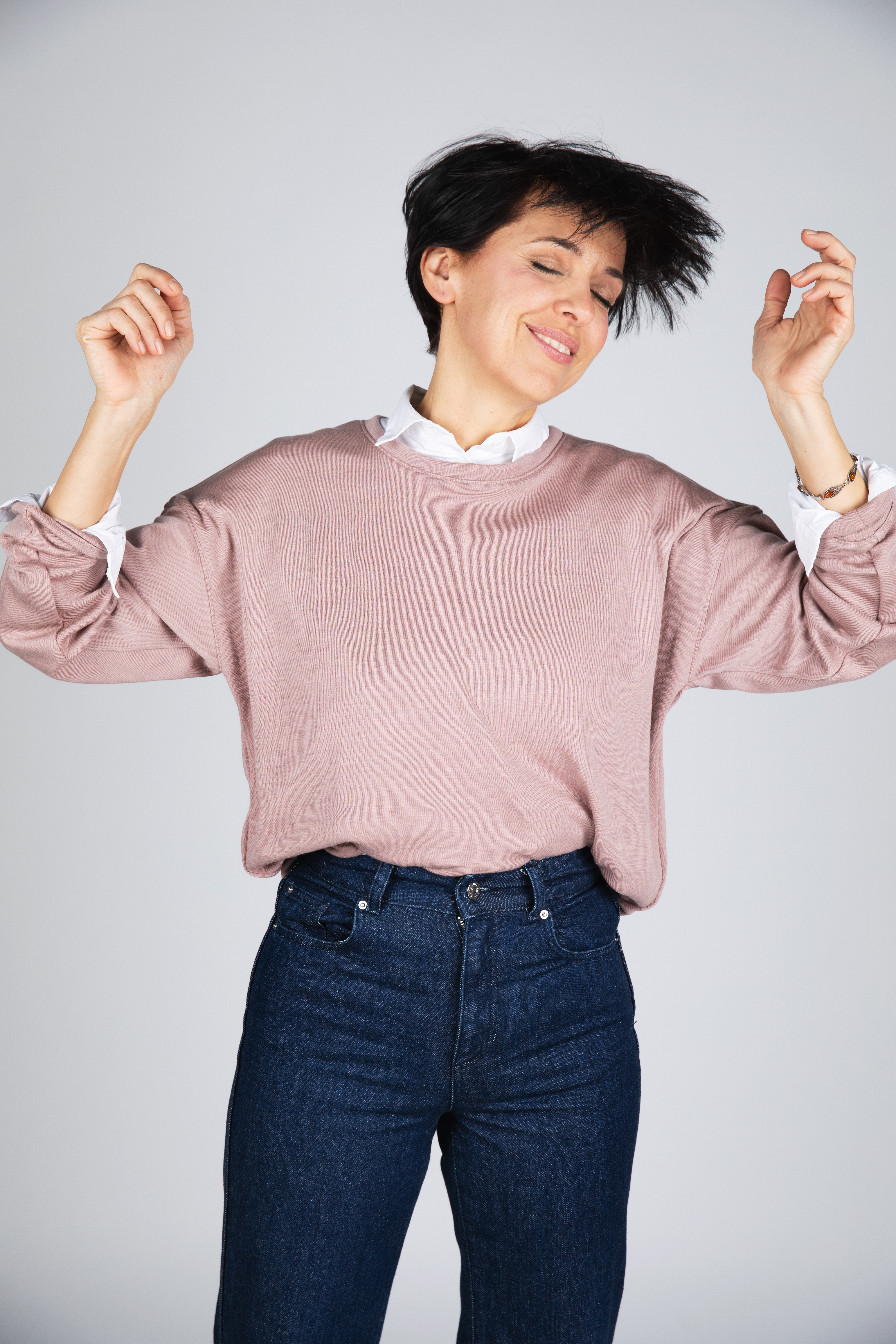 Unisex merino wool & silk sweater, GOTS