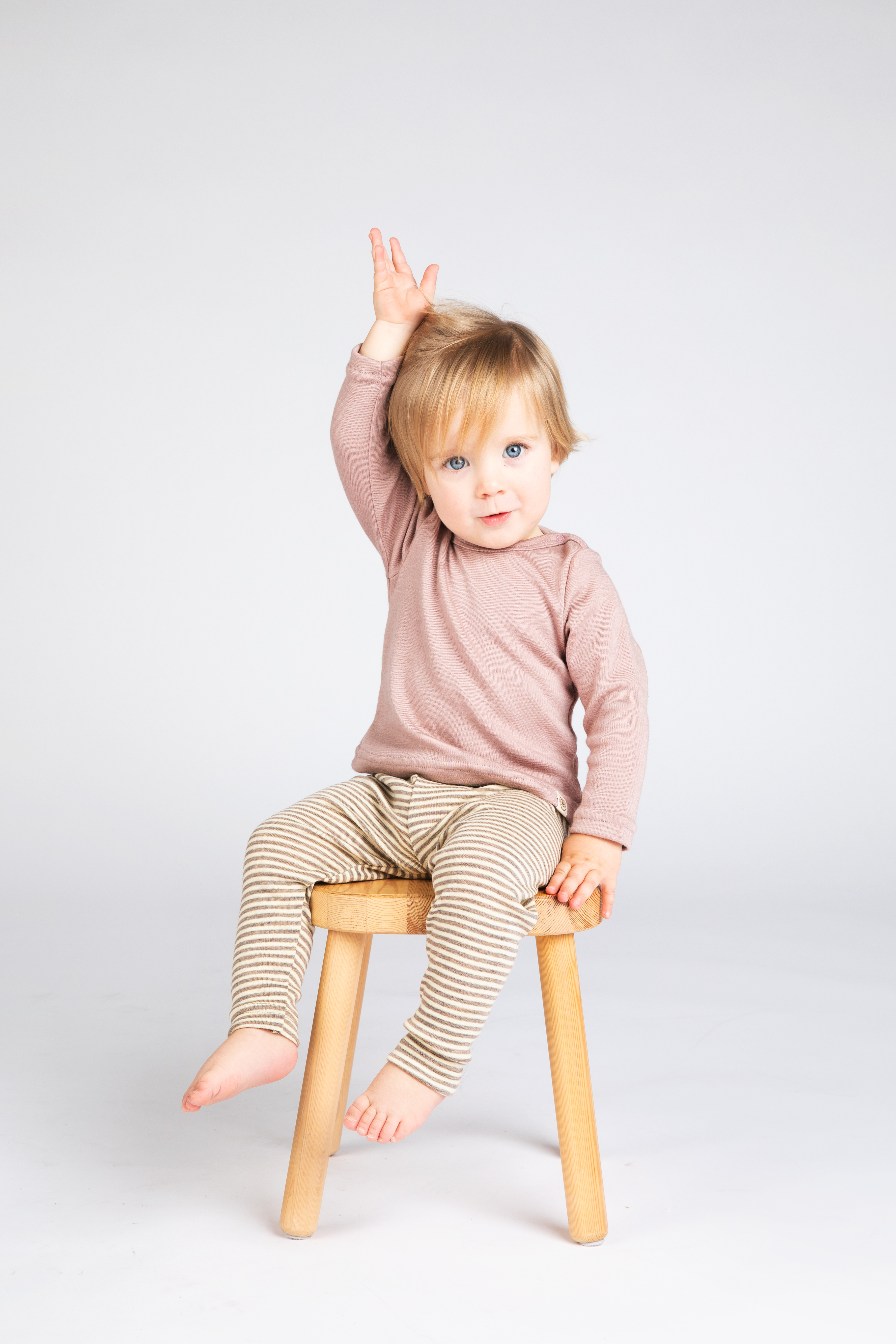 Baby merino wool & silk long sleeve shirt, GOTS