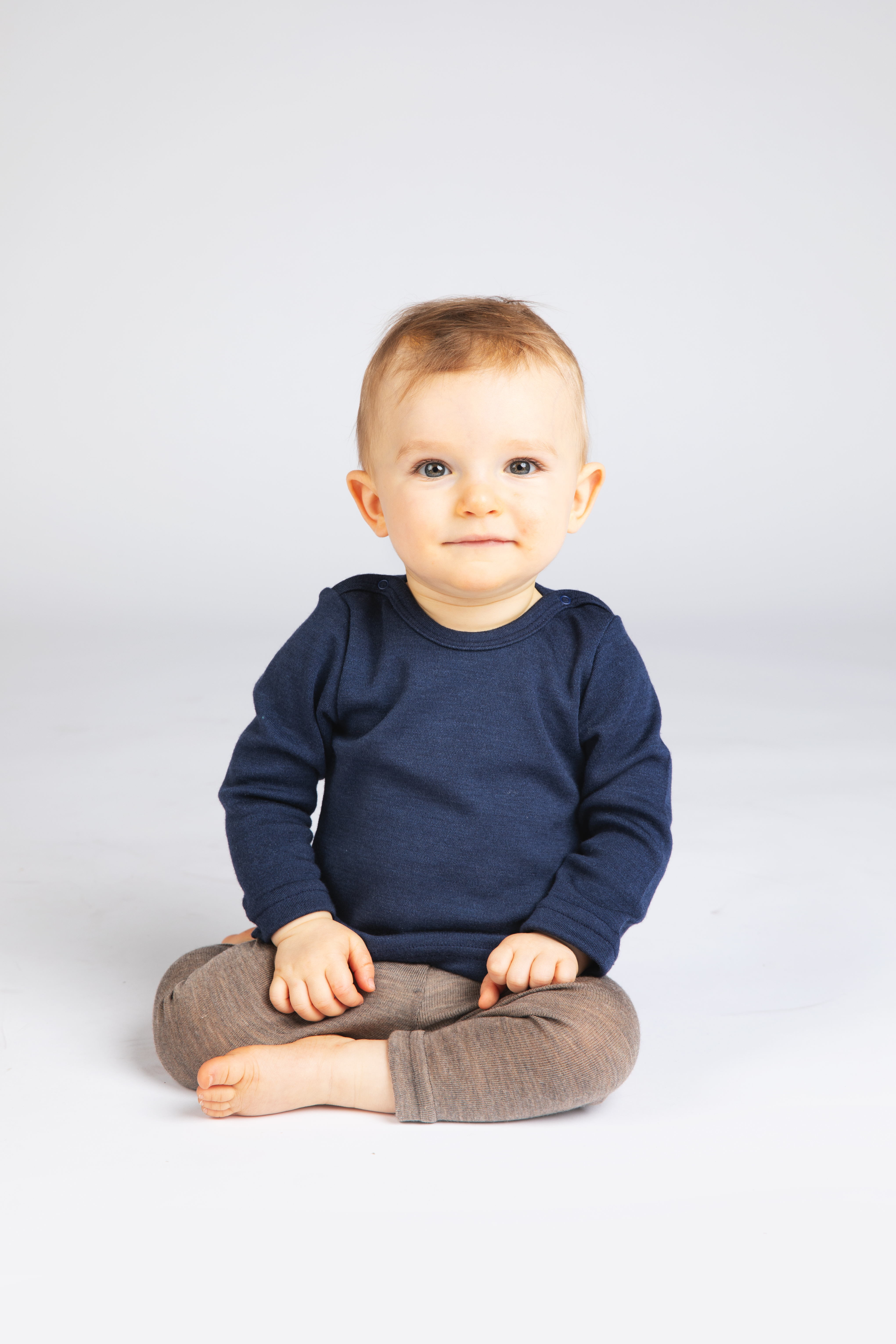 Baby Langarmshirt aus Merinowolle & Seide, GOTS