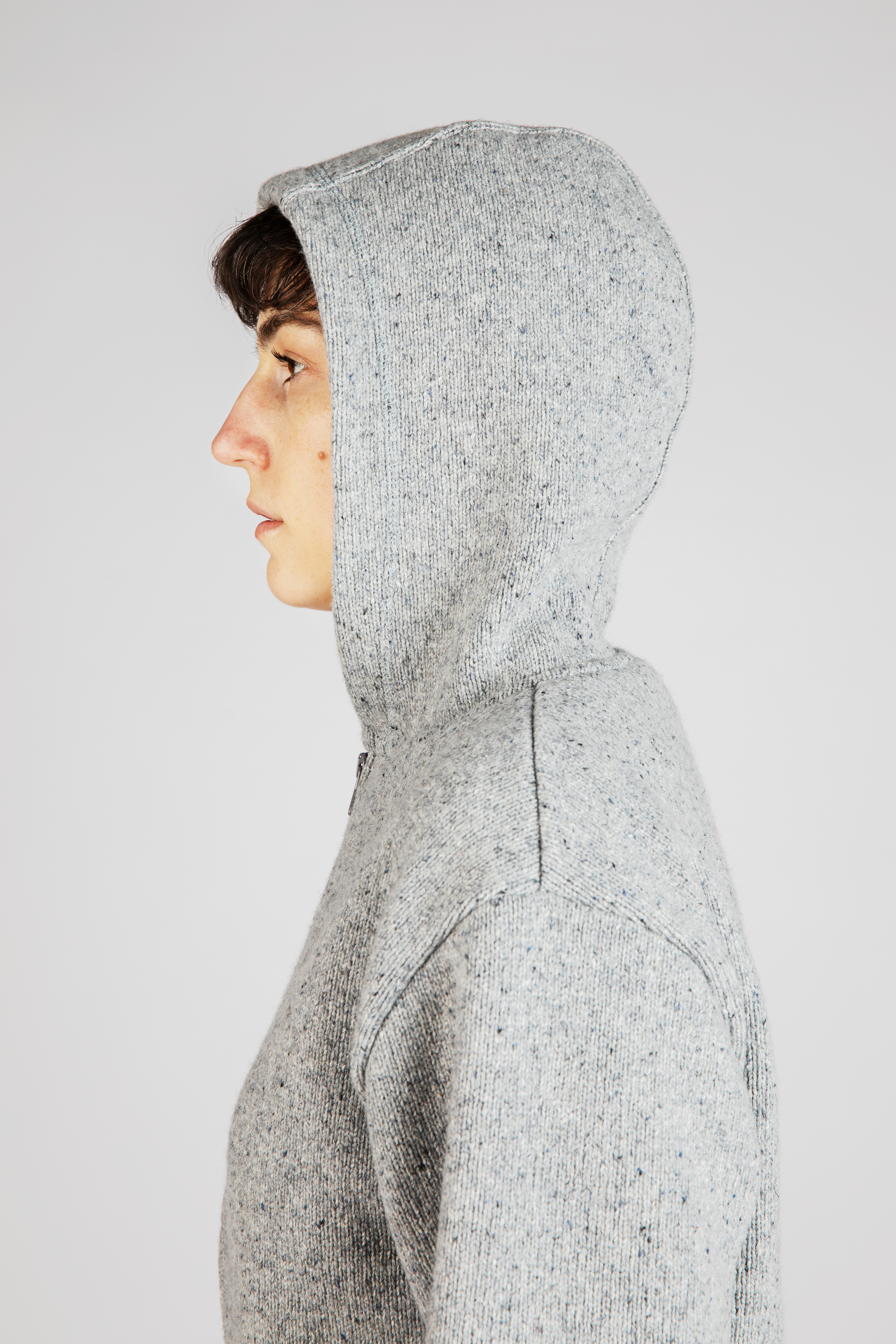 Damen Jacke mit Reißverschluss aus Merinowolle & Seide - Recyclinggarn