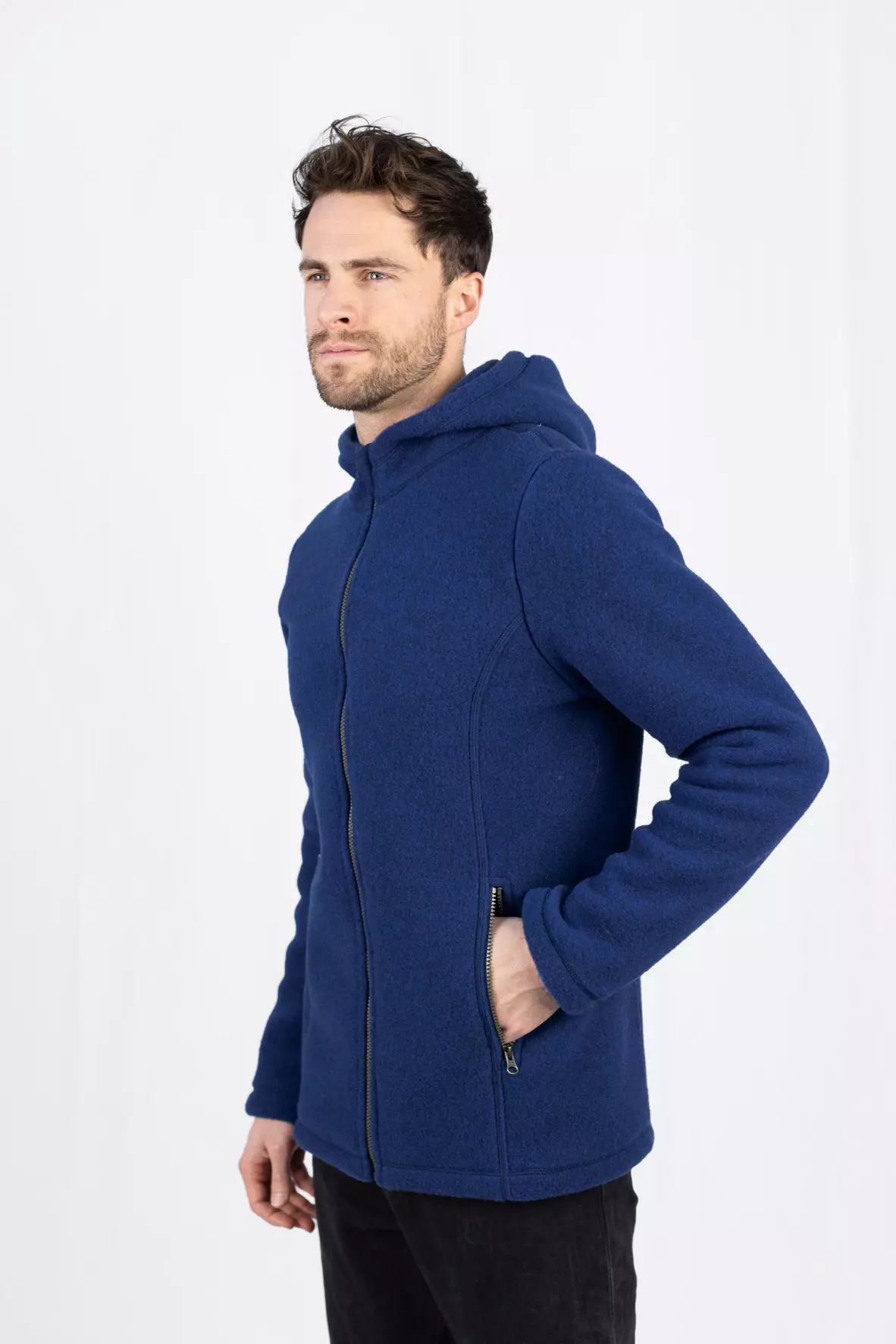 Taillierte Kapuzenjacke Herren aus Merinowolle, IVN BEST
