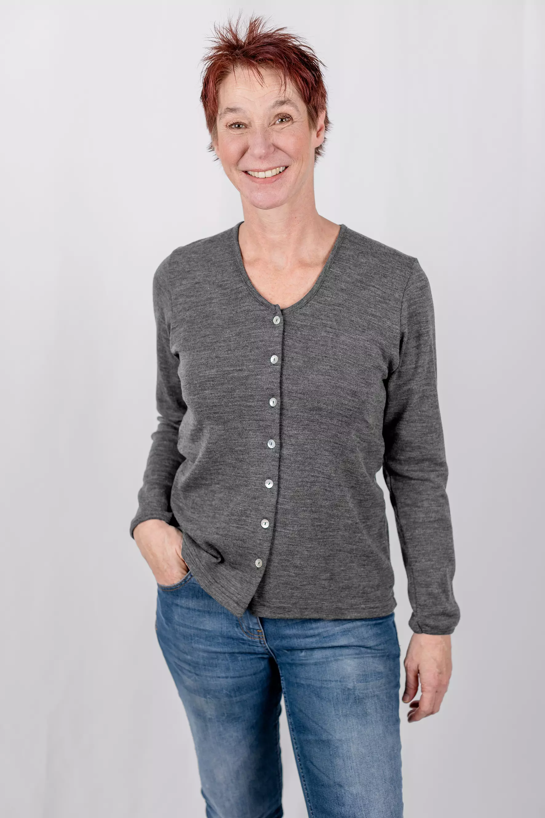 Cardigan Damen aus Merinowolle, IVN BEST