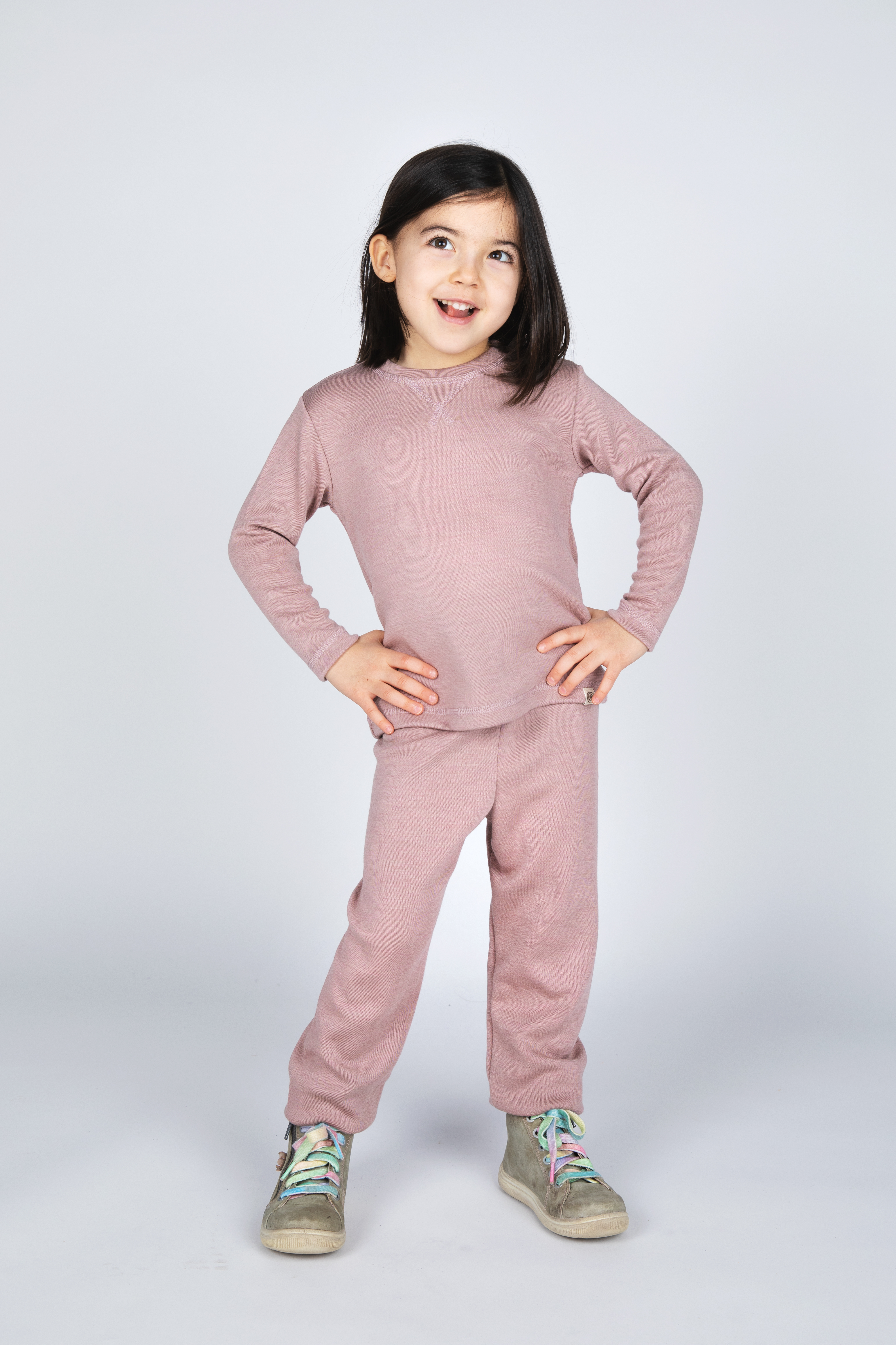 Kids merino wool & silk joggers, GOTS