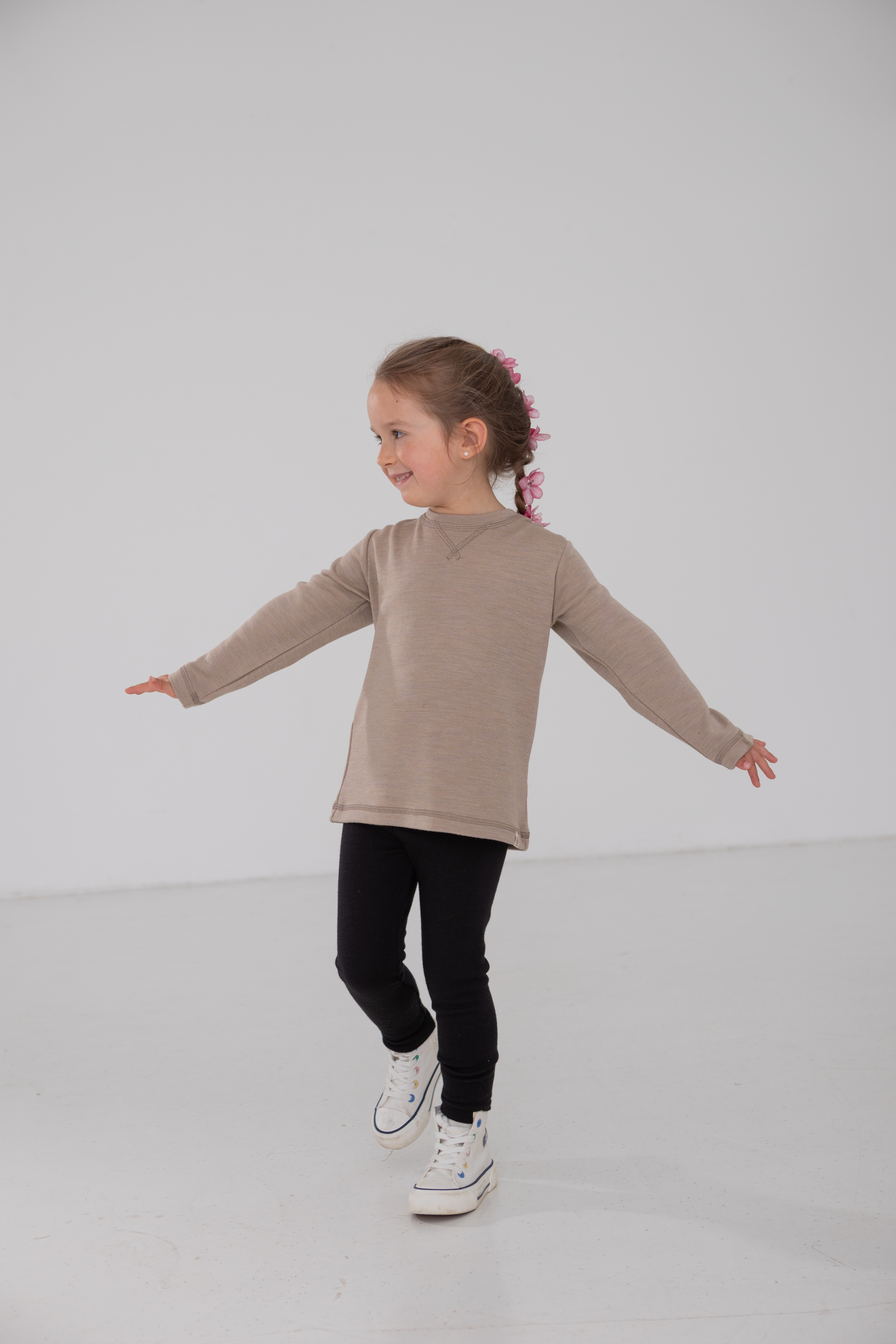 Kinder Leggings aus Merinowolle & Seide, GOTS