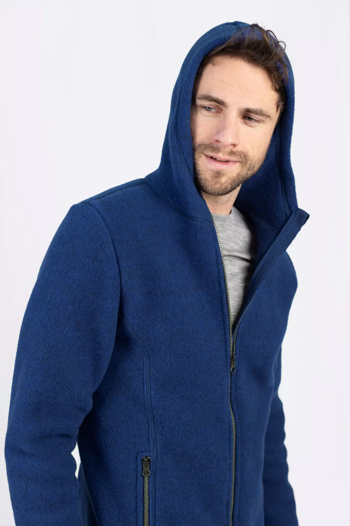 Taillierte Kapuzenjacke Herren aus Merinowolle, IVN BEST