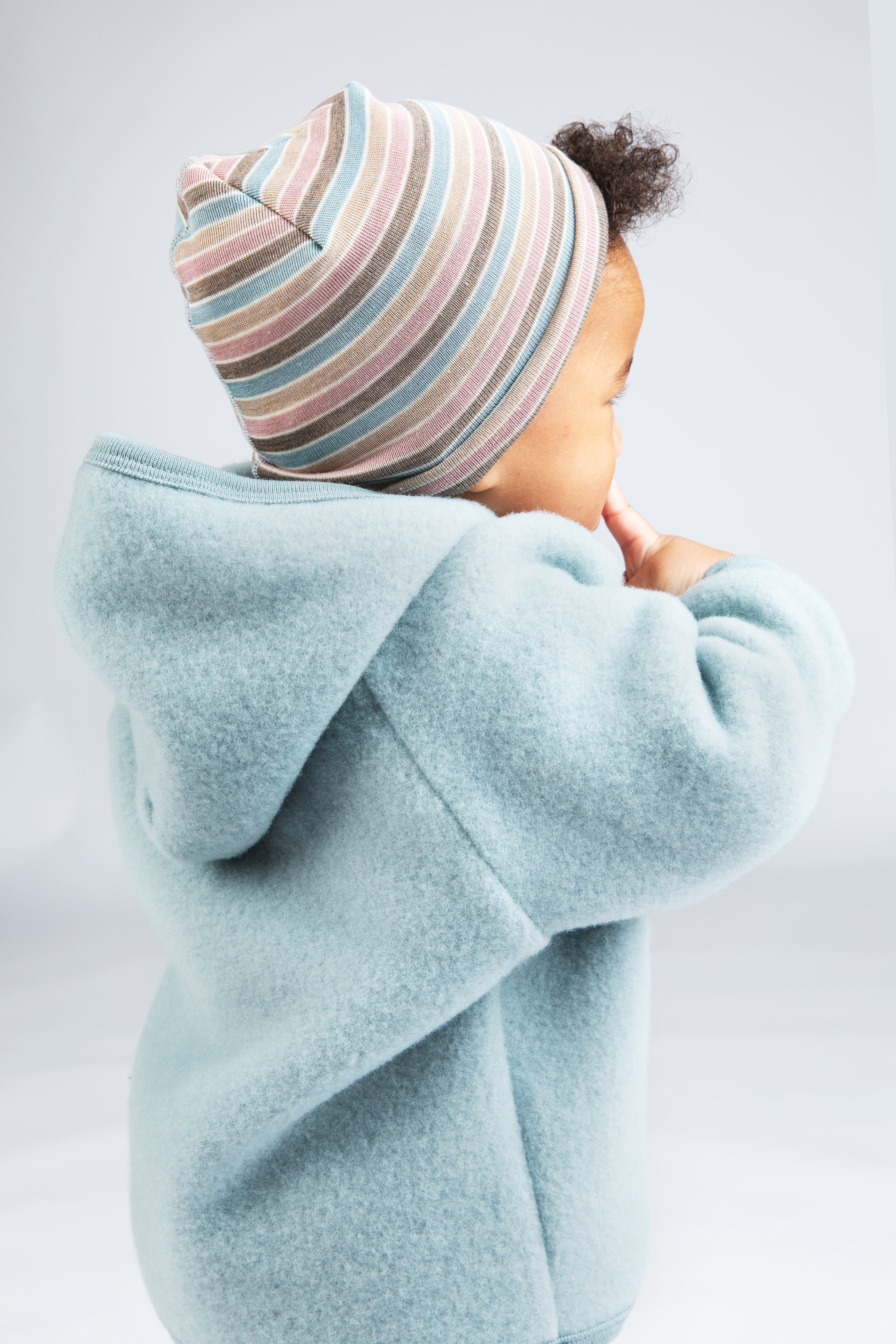 Baby merino wool & silk beanie, GOTS