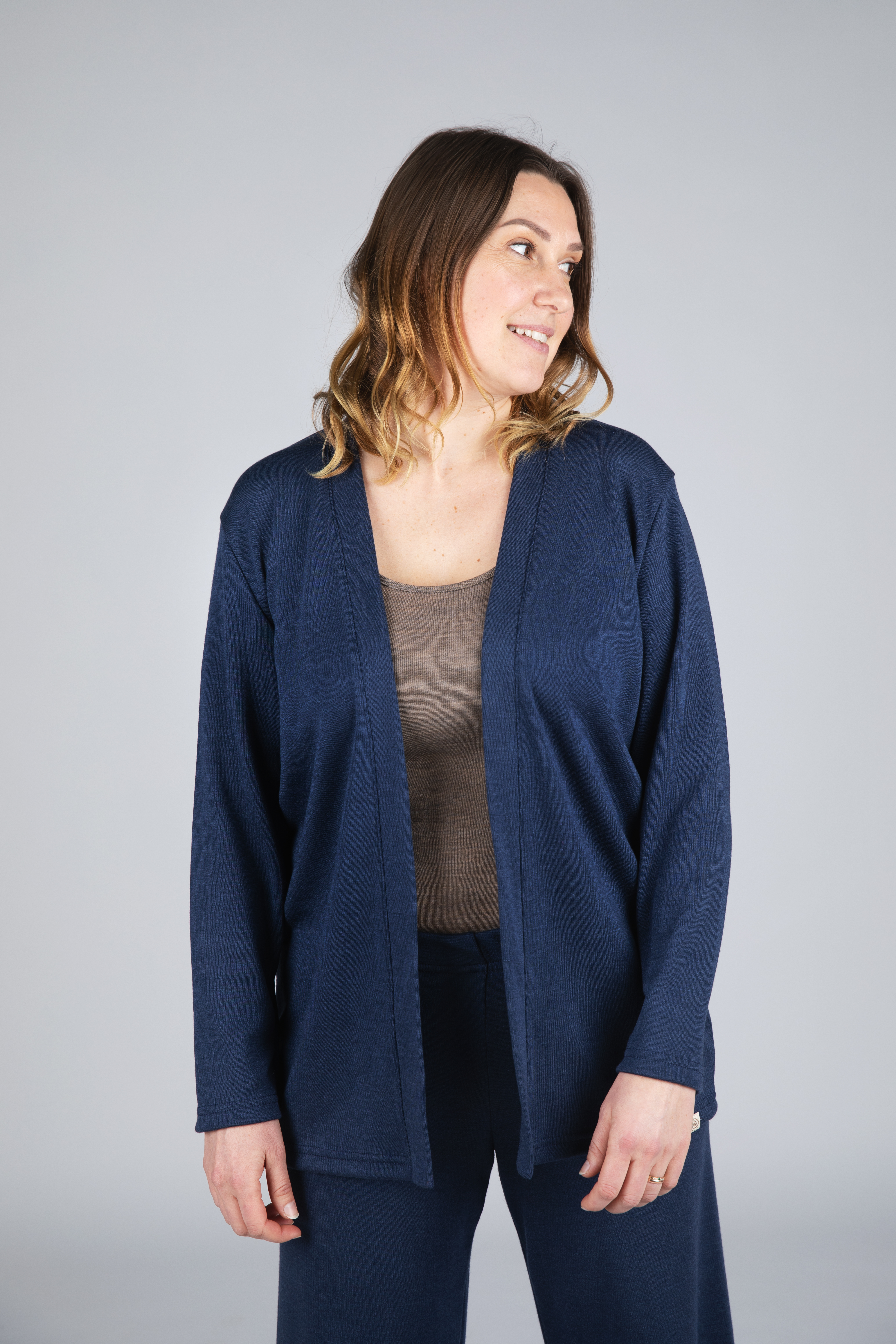 Cardigan Damen aus Merinowolle & Seide, GOTS