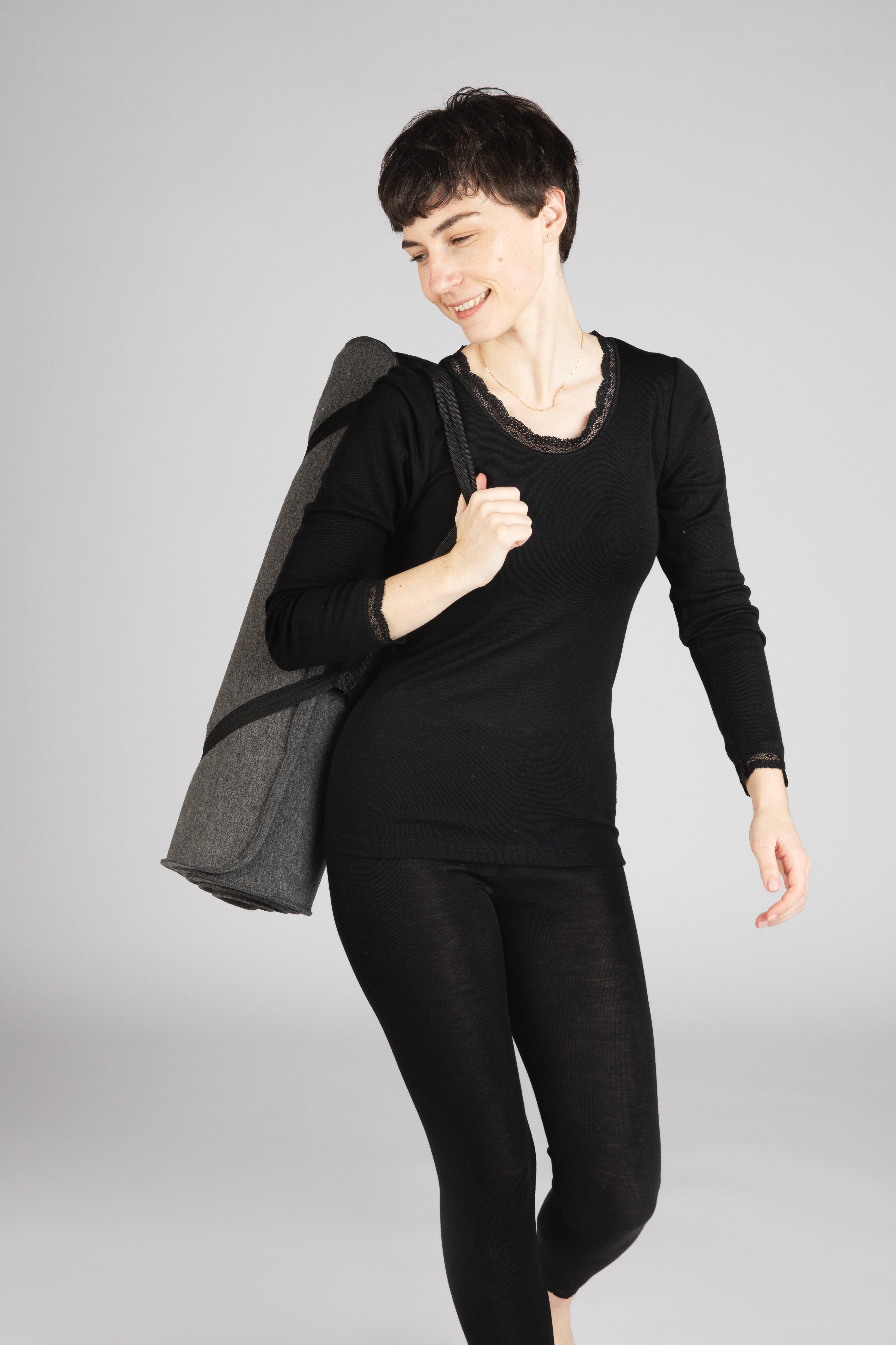 Shirt Damen, mit Spitze